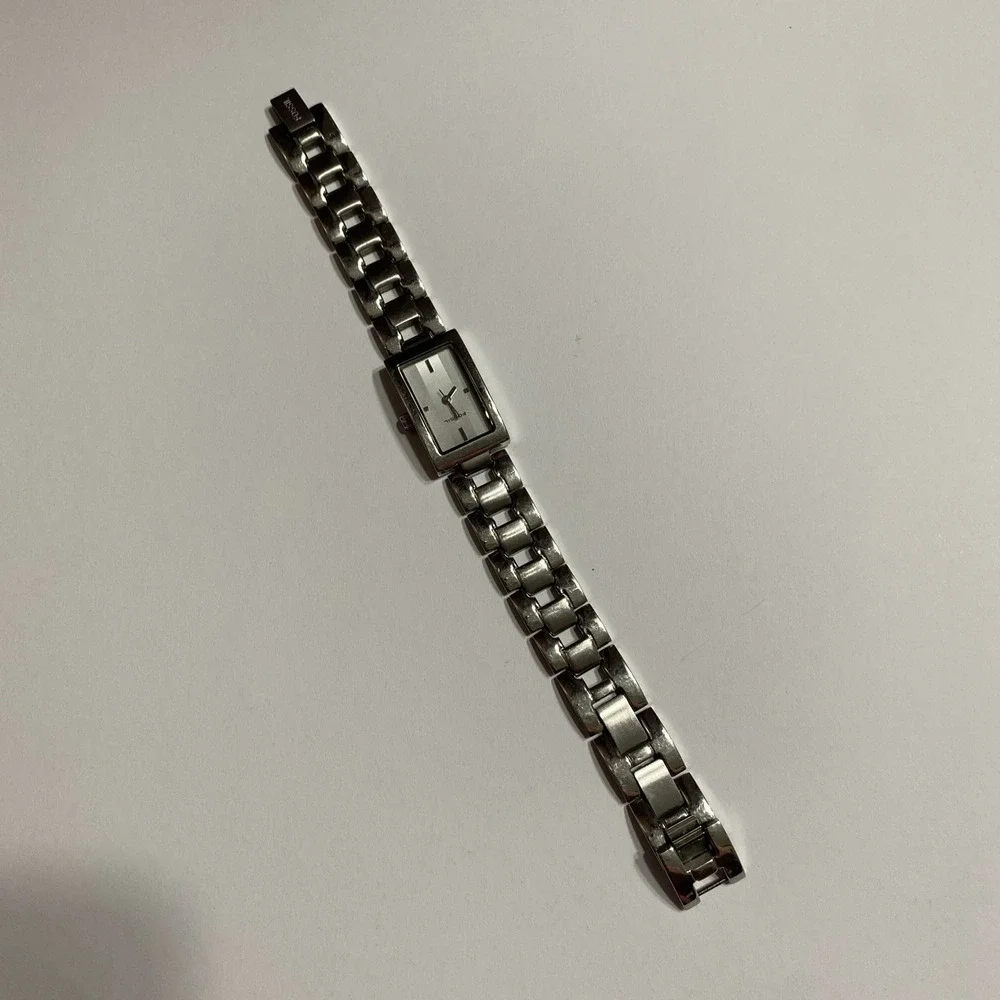 Fossil F2 ES-1107‎ All Stainless Steel Quartz Women's Watch Sz. 6